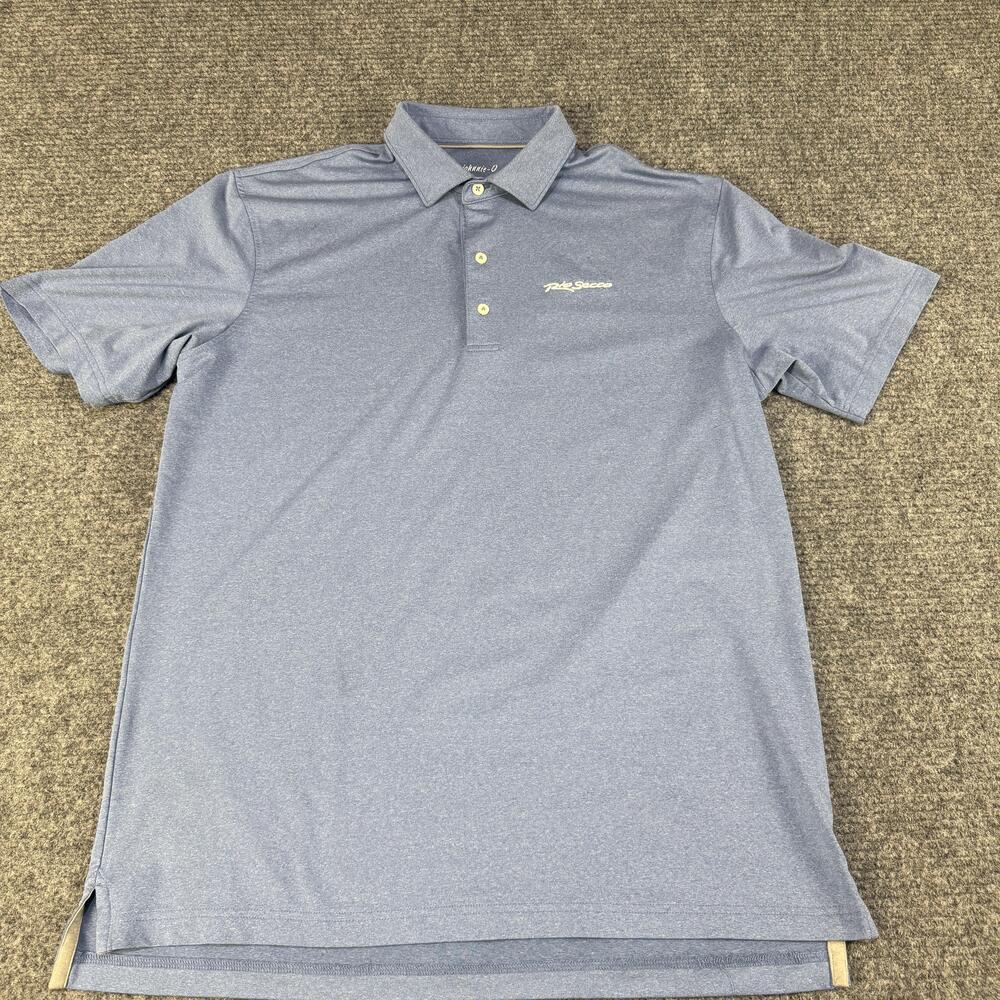 Johnnie O Polo Shirt Mens Large Heather Blue Rio Secco Golf Performance Stretch